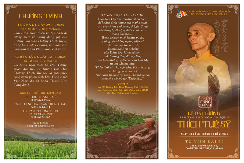 Lễ Đại Tường Trưởng Lão Hòa Thượng Thích Tuệ Sỹ